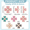 5Pcs 5 Colors Flower Alloy Enamel Adjustable Jean Button Pins DIY-TA0014-93-4