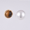 Natural Tiger Eye Ball Stud Earrings EJEW-JE03980-06-5