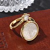 Brass Micro Pave Clear Cubic Zirconia Cuff Open Rings KK-CBA56EF-41A-G-3
