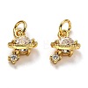 Brass Micro Pave Cubic Zirconia Charms ZIRC-H119-10G-1