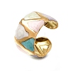 304 Stainless Steel Enamel Wide Cuff Open Rings for Women SA-K003-03F-G-2