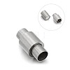 Matte 304 Stainless Steel Tube Magnetic Clasps with Glue-in Ends STAS-E089-15B-1
