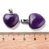 Natural Amethyst Charms HEAR-PW0001-057-37-2