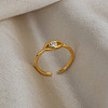 304 Stainless Steel Pave Cubic Zirconia Cuff Open Rings for Women RJEW-A106-02G-2