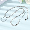 Unisex 304 Stainless Steel Flat Snake Chain Necklaces NJEW-K305-11P-2