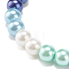 Glass Pearl Round Beaded Stretch Bracelet for Women BJEW-JB08388-5