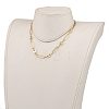 Brass Paperclip Chain & Coffee Bean Chain Necklaces NJEW-JN03251-4