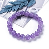 Natural Amethyst Beads Stretch Bracelets BJEW-G626-10mm-02D-3
