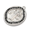 304 Stainless Steel & Rhinestone Pendants STAS-G371-09D-02P-2