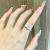 Brass with Crystal Rhinestone Cuff Open Rings for Women FS-WGAF432-01-1