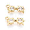 Brass Pave Cubic Zirconia Charms KK-N263-109G-1