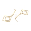 Rack Plating Brass Double Rhombus Long Dangle Stud Earrings for Women EJEW-C028-04G-2