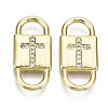 Brass Micro Pave Clear Cubic Zirconia Links Connectors ZIRC-N039-104-NF-1