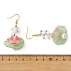 Lotus Glass Dangle Earrings EJEW-TA00812-5