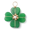 Dyed Natural Malaysia Jade Clover Pendants X-PALLOY-JF03180-05-1