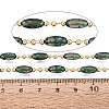 Handmade Brass & Glass Beaded Link Chains CHC-Q021-04A-G-3