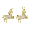Brass Micro Pave Clear Cubic Zirconia Pendants KK-A294-01C-G-1