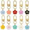 Alloy Enamel Sakura Pendant Decorations HJEW-YW00019-01-2