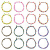 32Pcs 8 Styles Polyester & Spandex Cord Braided Bead Bracelets BJEW-TAC0066-3