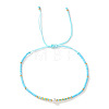 Bohemian Style Adjustable Faux Pearl & Glass Seed Bead Braided Bead Bracelets for Women OE9655-5-1