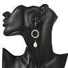 Brass Glass Beads Dangle Earrings EJEW-MZ00764-02-5