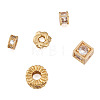 10Pcs 5 Styles Brass Clear Cubic Zirconia Beads KK-SW0001-02-12