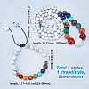 Natural & Synthetic Mixed Gemstone Round Beaded Necklace & Braided Bead Bracelet SJEW-AR0001-01-2