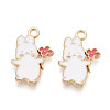 Rabbit Charms Alloy Enamel Pendants ENAM-T022-43KCG-1