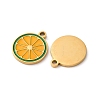 Fruit Seris 304 Stainless Steel Enamel Charms STAS-U060-03G-03-2