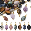 35Pcs 7 Style Natural Mixed Stone Pendants PALLOY-YW00142-1