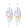 Acrylic & Plastic Glitter Tassel Dangle Earrings FS-WGEB983-07-1