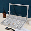 Wood Coverd with Velvet Necklaces Display Cases AJEW-WH20054-340B-3