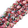 Spray Printed Synthetic Turquoise Beads Strands TURQ-P002-01A-05-2