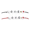 2Pcs 2 Color Hear Love Acrylic Braided Bead Bracelets Set BJEW-JB09849-1