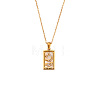 Rhinestone Tarot Card Pendant Necklace with Enamel LS-PW23032750096-1