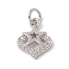 Brass Micro Pave Clear Cubic Zirconia Charms ZIRC-F132-70P-1