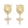 Brass Pave Cubic Zirconia Pendants KK-U009-09C-G-1