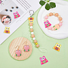 DICOSMETIC 16Pcs 2 Colors Owl Food Grade Eco-Friendly Silicone Beads SIL-DC0001-32-4
