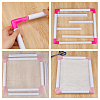 2Pcs 2 Styles Rectangle Plastic Embroidery Hoops TOOL-HS0001-01B-4