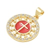 Religion Cross Brass Micro Pave Clear Cubic Zirconia Pendants CU-CBA83A6-03E-G-3