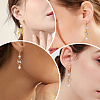 4Pairs Brass Micro Pave Clear Cubic Zirconia Leverback Earring Findings KK-BBC0021-97G-6