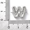 Brass Micro Pave Cubic Zirconia Letter Links KK-I717-04W-P-3