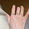 Alloy Enamel with Rhinestone Cuff Open Rings for Women FS-WGC14BE-01-4