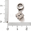 316 Surgical Stainless Steel & Rhinestone European Dangle Charms SA-CBA7555-15AS-02-3