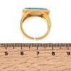 Brass with Synthetic Turquoise Cuff Open Rings for Women GG-CBA0B5A-04G-06-5