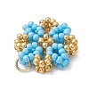 Glass Seed Beaded Pendants PALLOY-MZ01267-02-3