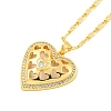 Brass Micro Pave Clear Cubic Zirconia Pendant Necklaces NJEW-M220-01D-G-1