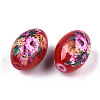 Printed & Spray Painted Opaque Glass Beads LS-GLAA-S047-07B-D01-2