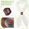 2Pcs 2 Colors Leather & Alloy & Synthetic Turquoise Scarf Clips AJEW-CL0005-24B-6