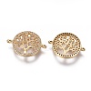 Brass Micro Pave Cubic Zirconia Links ZIRC-E113-04G-01-2